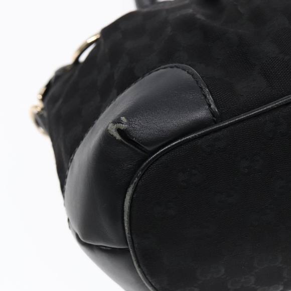 GUCCI GG Canvas Hand Bag 2way Black Gold 247902 Auth 91392 - Picture 14 of 16